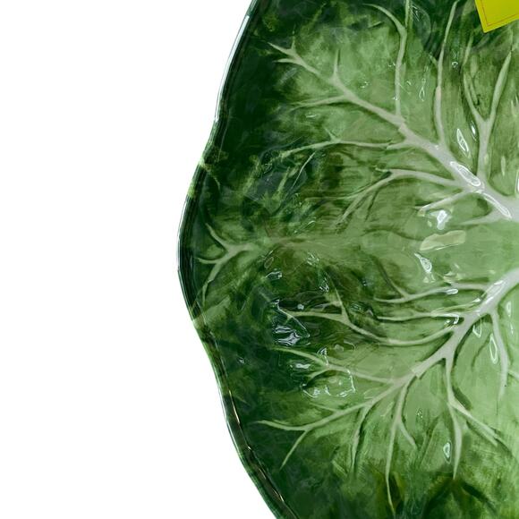 NEW Primrose Vintage Green Cabbage Leaf Melamine Salad Serving Bowl 10" Embossed - Picture 10 of 12